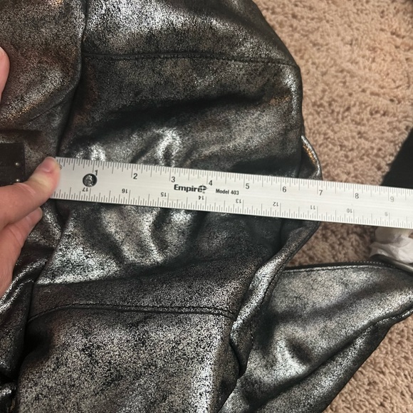 NWT new Free People We The Free Sparta sling bag black metallic leather shimmer - Picture 17 of 17